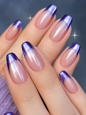 Chrome French Nails