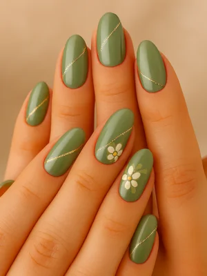 Gold Glitter Lines NAIL