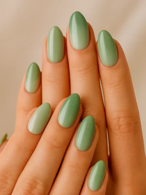 Green Ombre Nails
