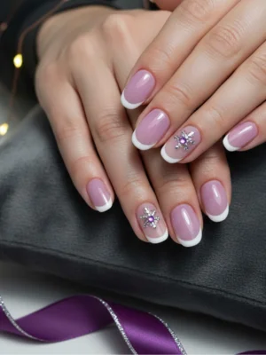 Purple-Base French Nails