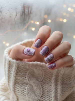 Snowy Mani Nails