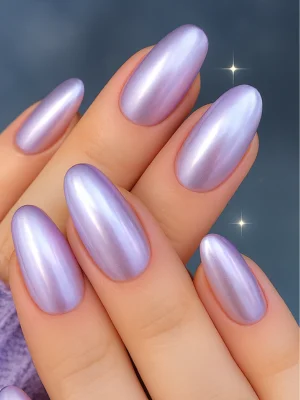 Soft Purple Chrome Nails