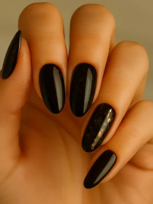 Taupe and Gold Leopard Accent Nail