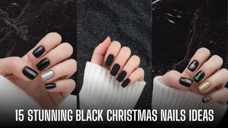 15 Black Christmas Nails