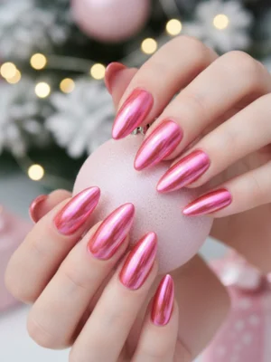 Pink Chrome Nail