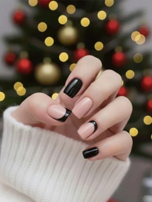 Black & Nude Nails