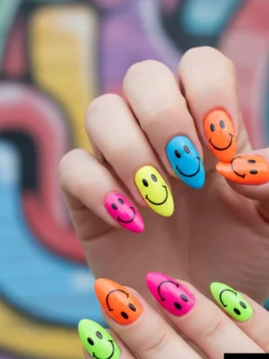 Bold and Bright Smiles Nails