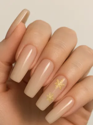 Dark Blue Snowflake Nails