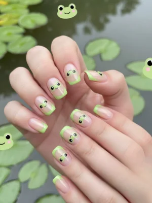 Froggy French Tips Nails