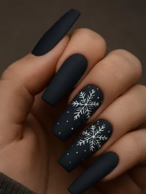 Mint Green Snowflake Nails