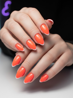 Orange Mirror Metallics Nails