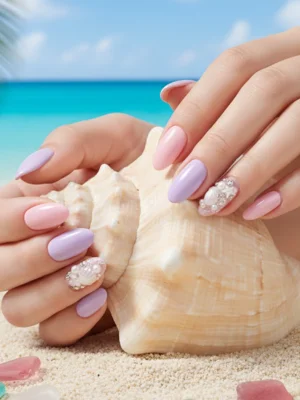 Pink and Purple Nails