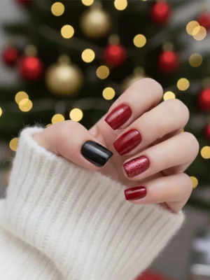 Black & Red Nails