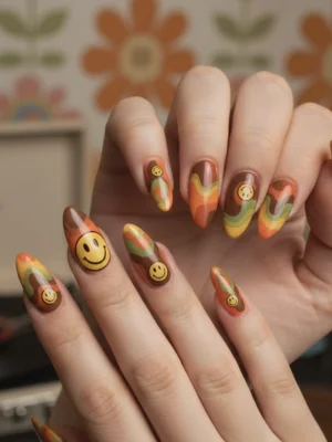 Retro Vibes Nails