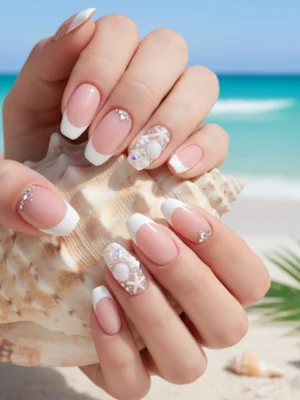 Seashell Frenchies Nails