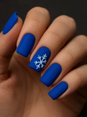 Silver Chrome Snowflake Nails