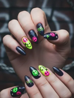 Smiley Punk Nails