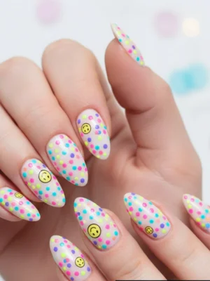 Smiley Speckles Nails