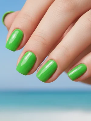 Vibrant Green Nails