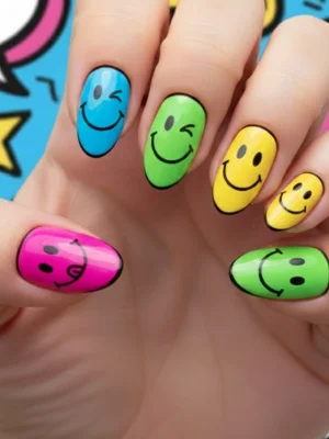 Cartoon Smiles Nails
