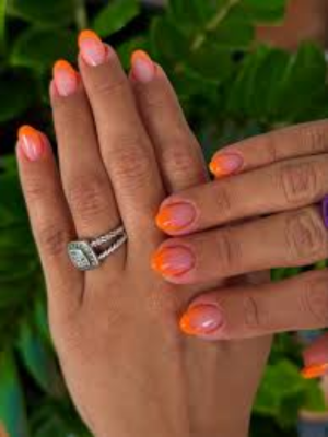 Neon French Tips Nails